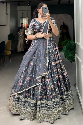 Black Embroidery Work Lehenga Choli