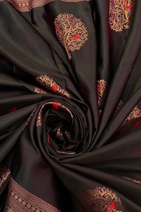 Black Jacquard Work Saree