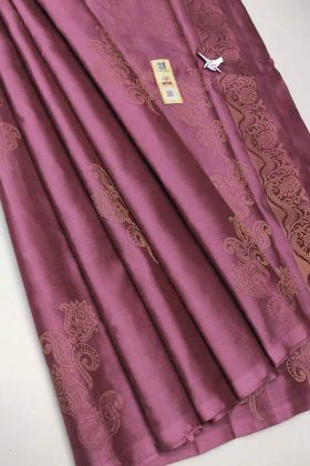 Dark Pink Jacquard Work Soft Linan Slab Saree