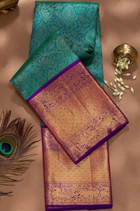 Green Jacquard Work Saree