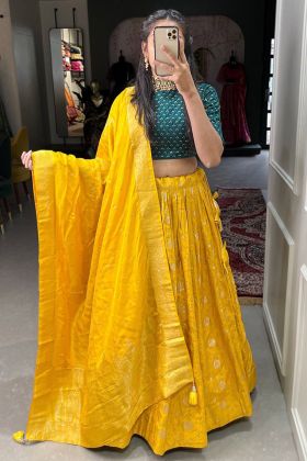 Haldi Ceremony Special Yellow Lehenga Choli