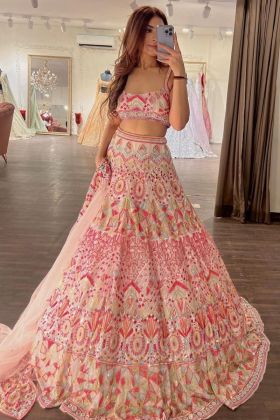 Multi Color Chain Sequence Work Designer Lehenga Choli