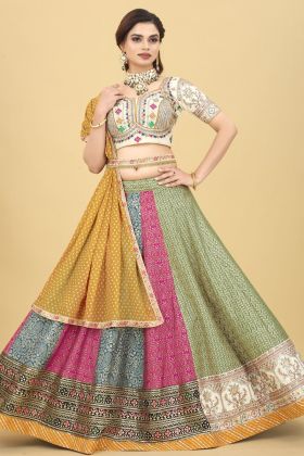 Multi Color Maslin Cotton Digital Printed Lehenga Choli