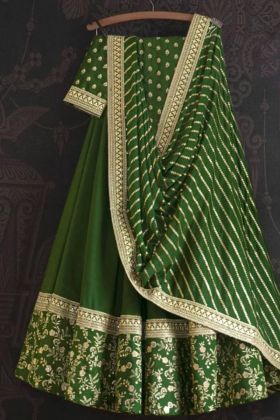 Olive Green Coding Work Sangeet Special Lehenga Choli