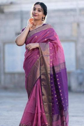 Purple Jacquard Work Saree