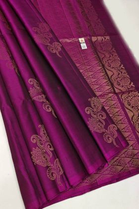 Purple Jacquard Work Soft Linan Slab Saree