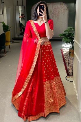 Jacquard Lehenga Buy Jacquard Lehenga Choli Online On Fabja