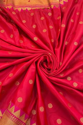 Red Pure Banarasi Silk Wedding Wear Saree