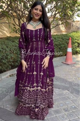 Yankita Kapoor Launched Plum Purple Top With Lehenga