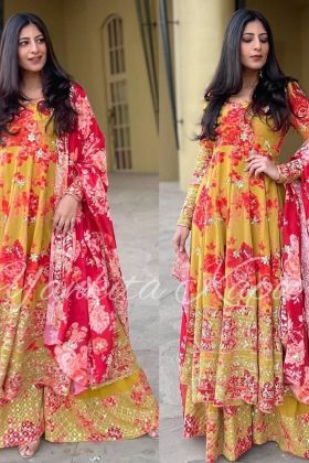 Yankita Kapoor Special Yellow Printed Anarkali Gown