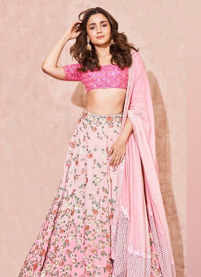 alia bhatt wear baby pink lehenga choli fj101181