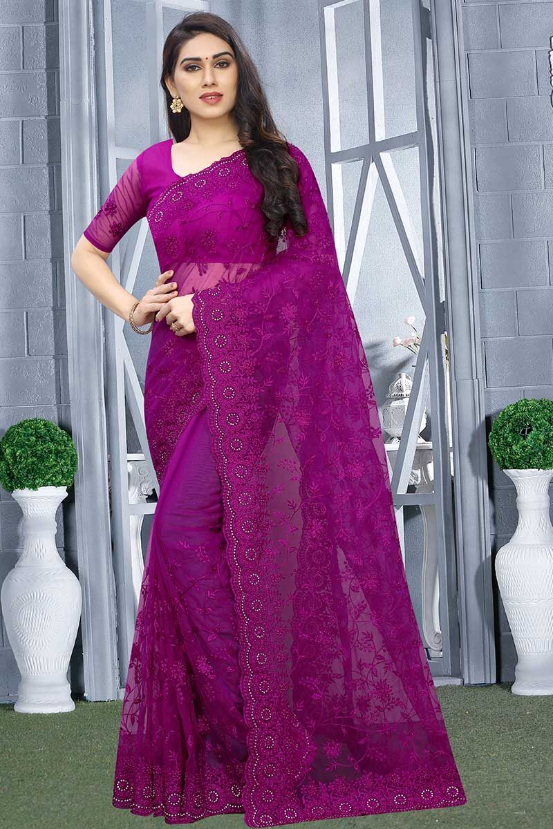 purple sari fabric