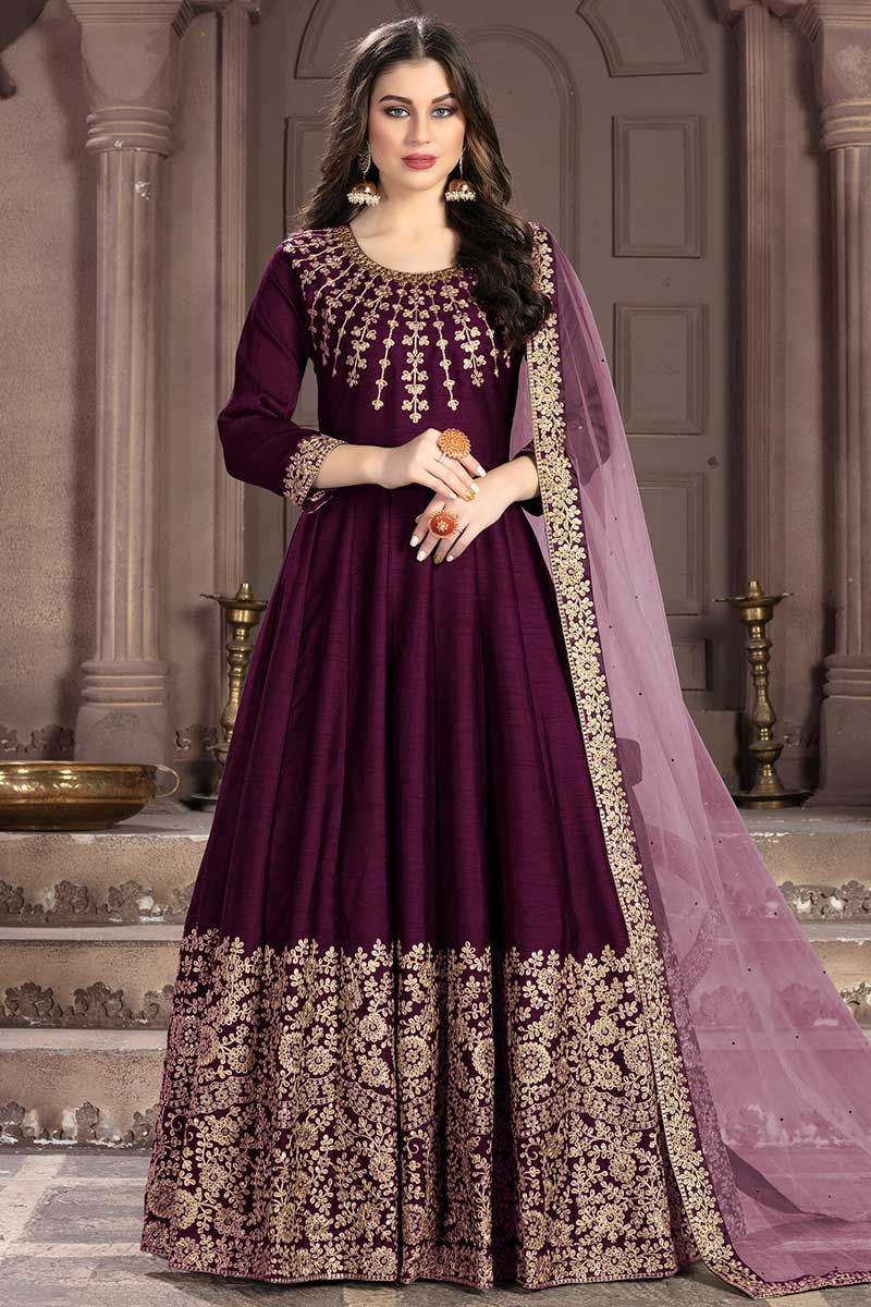 Purple Indian Dresses - Buy Purple Indian Clothing Online in USA