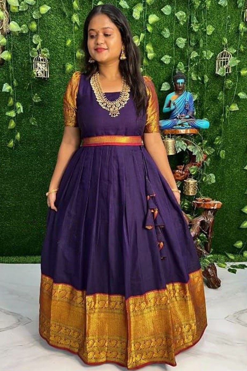 Buy Designer Exclusive Pure Kanjivaram Silk Half Saree Lehenga Choli With  Embroidery Work, Party & Wedding Wear Pure Banarasi Silk Lehenga Choli  Online in India - Etsy