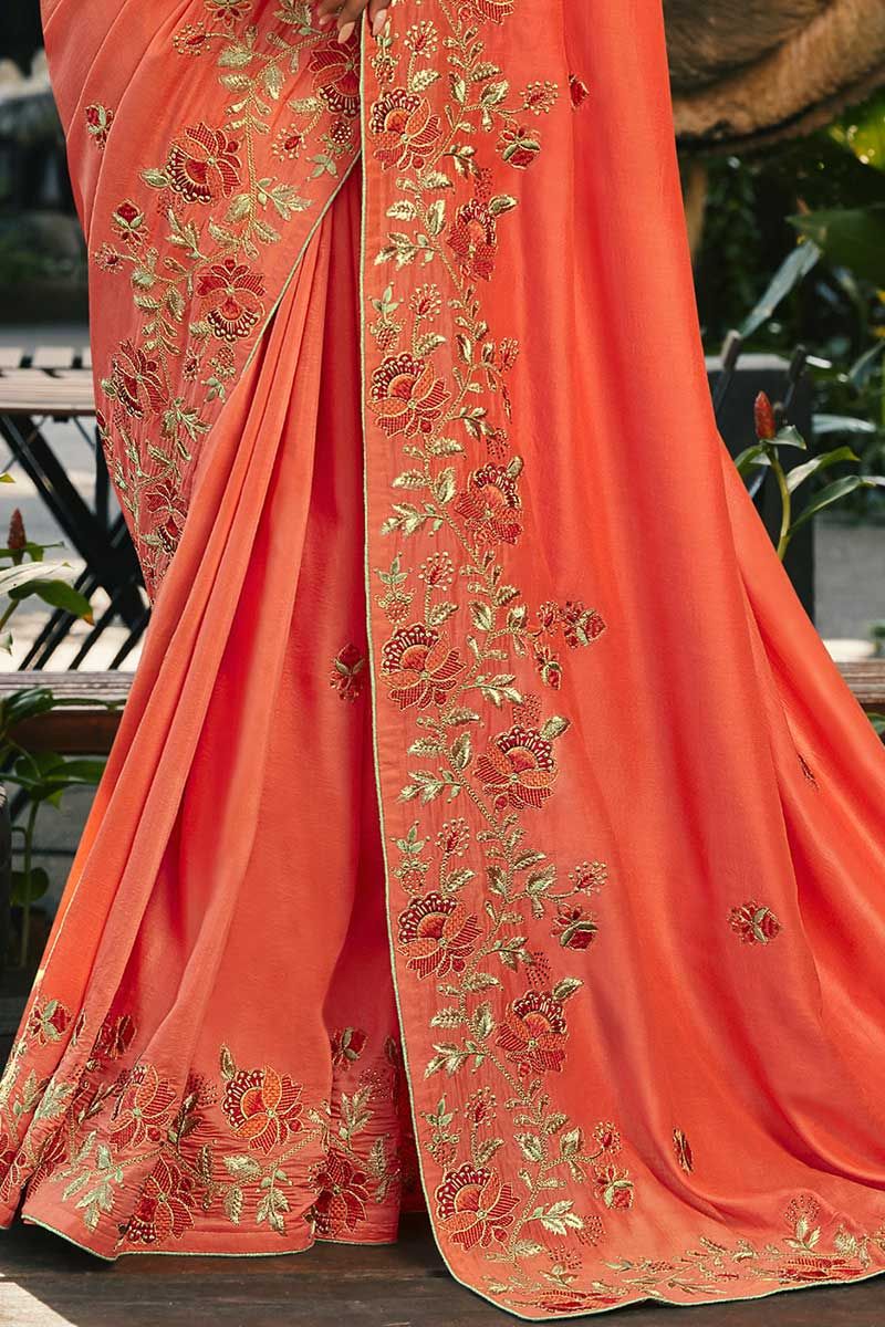 Buy Gajri Banarasi Silk Wedding Wear Weaving Saree Online From Wholesale  Salwar.