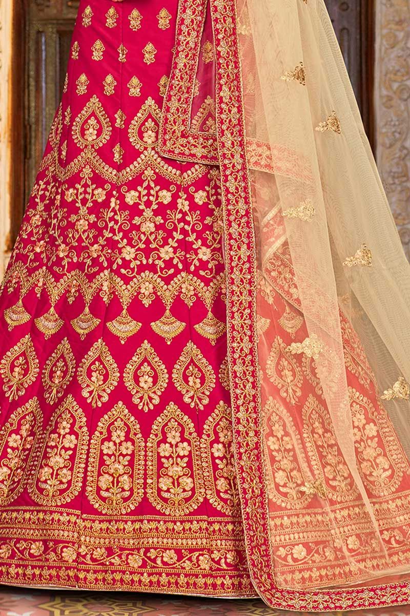 Bright Pink Lehenga for Reception - Designer Collection with Prices