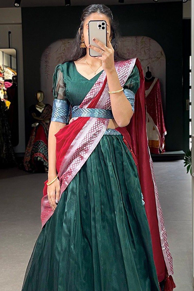 Buy South Indian Designer Paithani Lehenga Choli With Weaving Zari Work, Lehenga  Choli for Women, Ready to Wear Chaniya Choli, Wedding Wear Online in India  - Et…