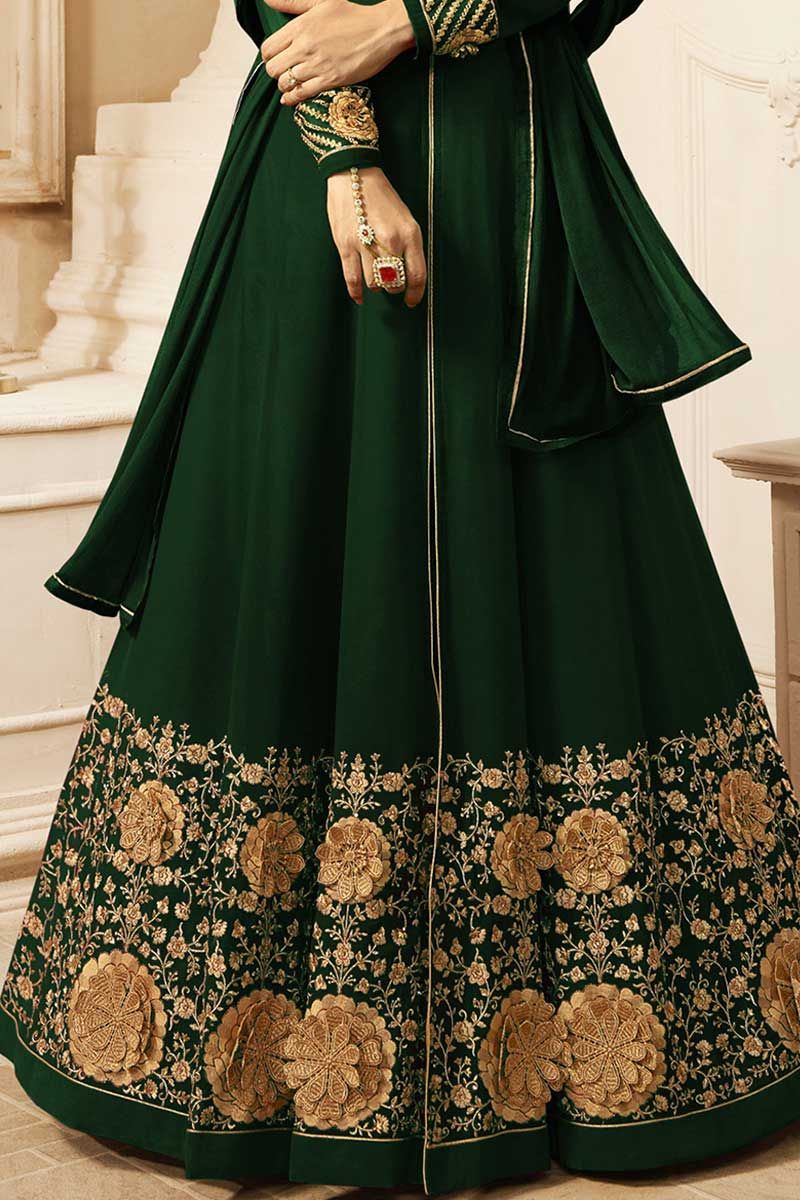 Green Georgette Heavy Party Wear Dress at Rs 3713 in Surat