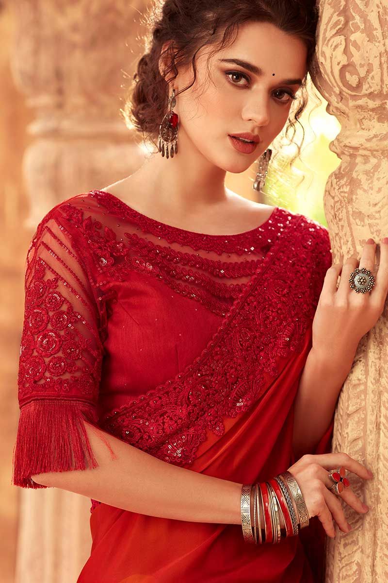 Pin by pavithra on Outfit | Saree wedding, Fancy sarees party wear, Net saree  blouse