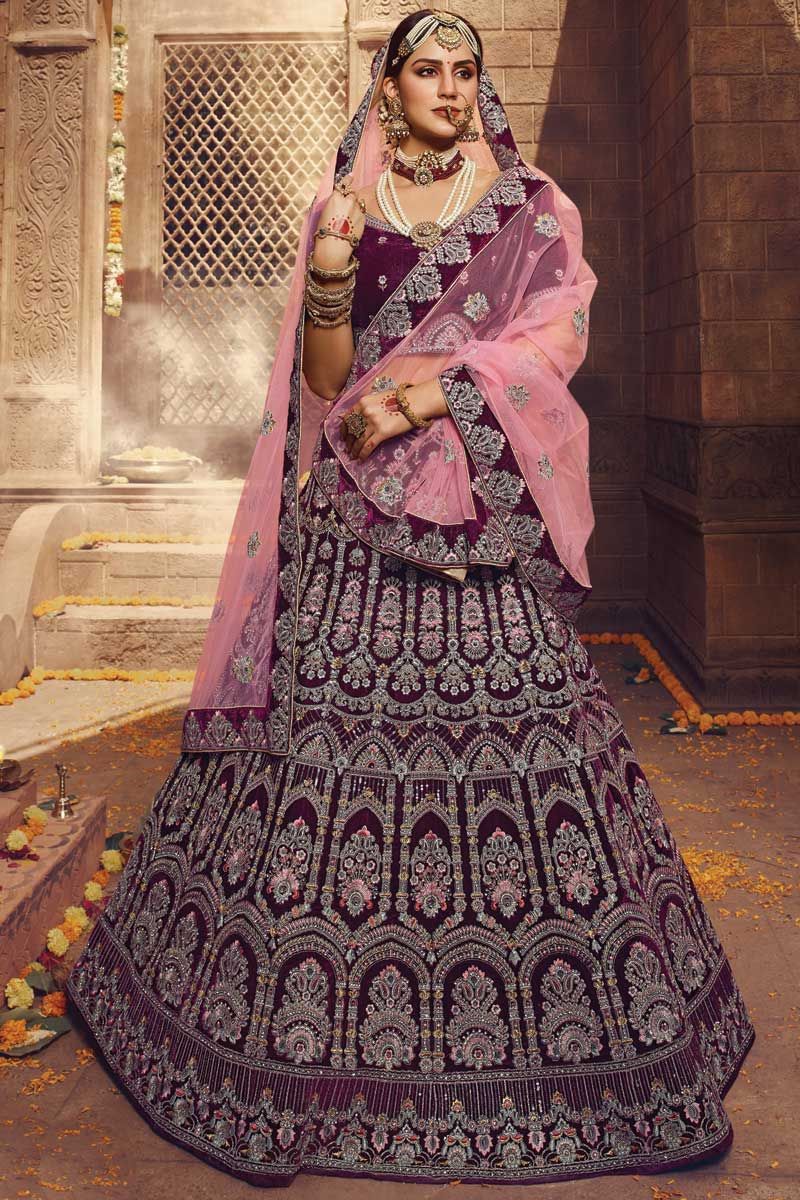 Maroon Lehenga Choli - Embrace Elegance and Tradition | Zeel Clothing |  Color: Maroon