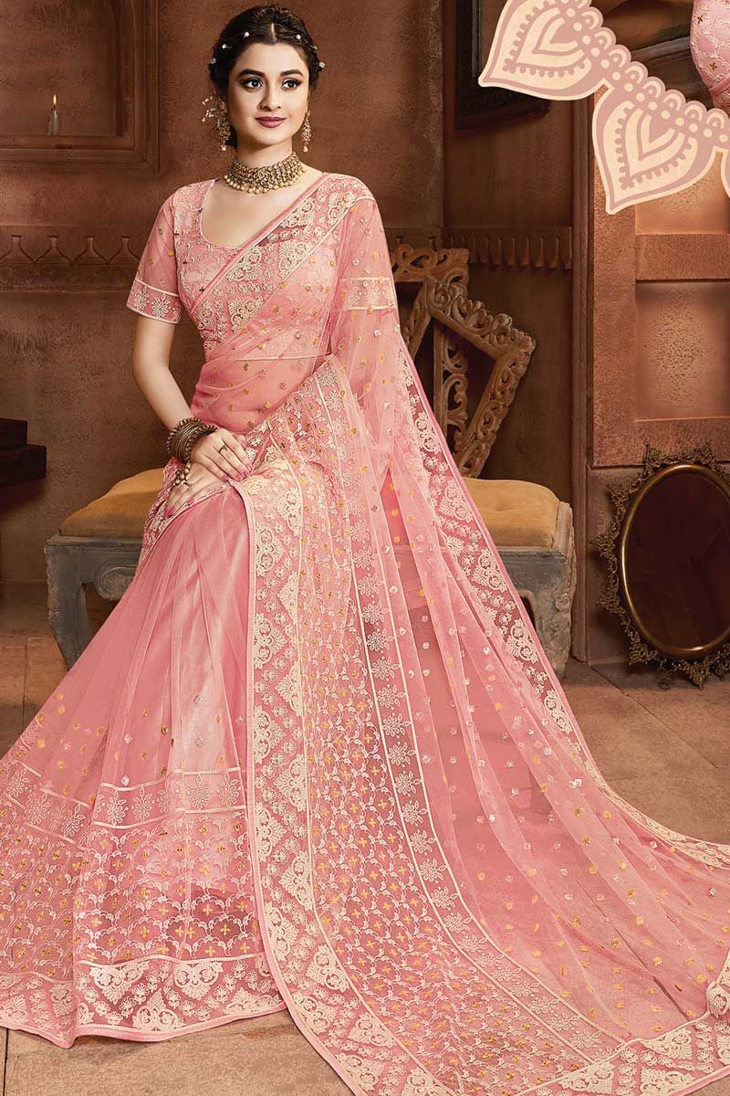 Buy a Pink ready to wear saree for farewell on Rutbaa