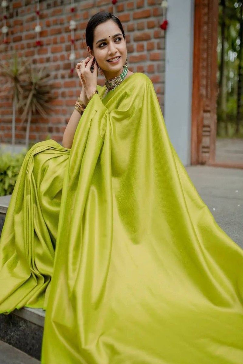 Bright Green Saree with Gota Eork – Glittercholi