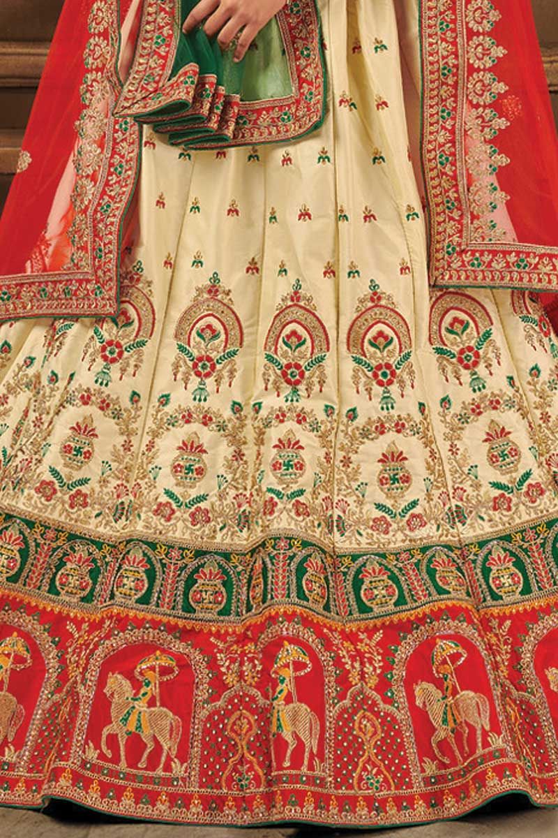 Semi-Stitched Gajari malai satin wedding Lehenga choli, Size: Free Size at  Rs 2150 in Surat