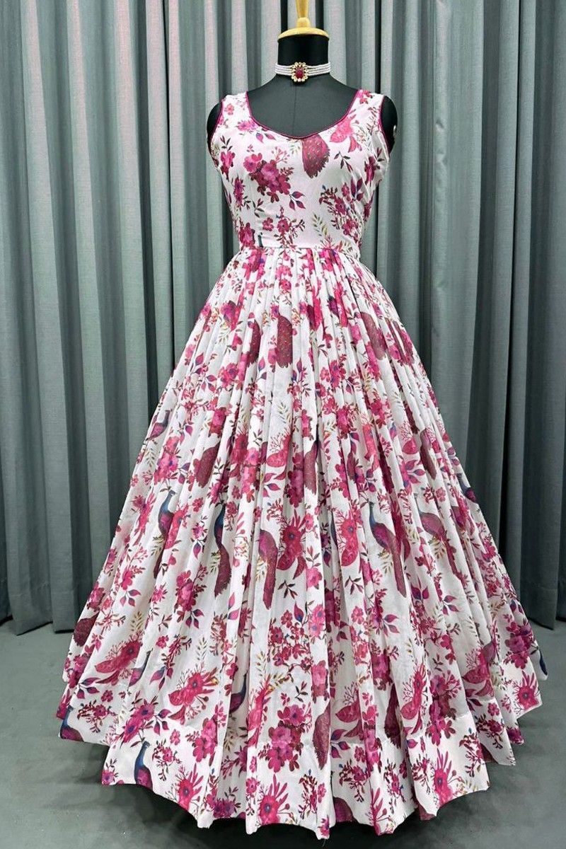 Buy Women's Rayon Solid/Plain Anarkali Long Kurti/Gown (XL, Dark Pink) at  Amazon.in