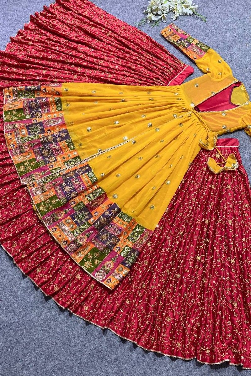 Jiya Woman's Heavy Net Embroidered Ruffle Semi Stitched Lehenga Choli with  Shrug at Rs 200 | Net Lehenga in Surat | ID: 22902522197