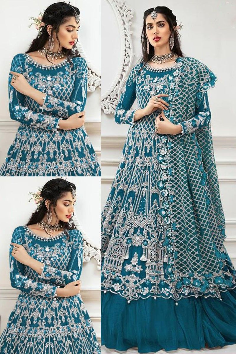 A Line Peacock Blue Satin Long Prom Dresses, Strapless Formal Evening –  Okdresses