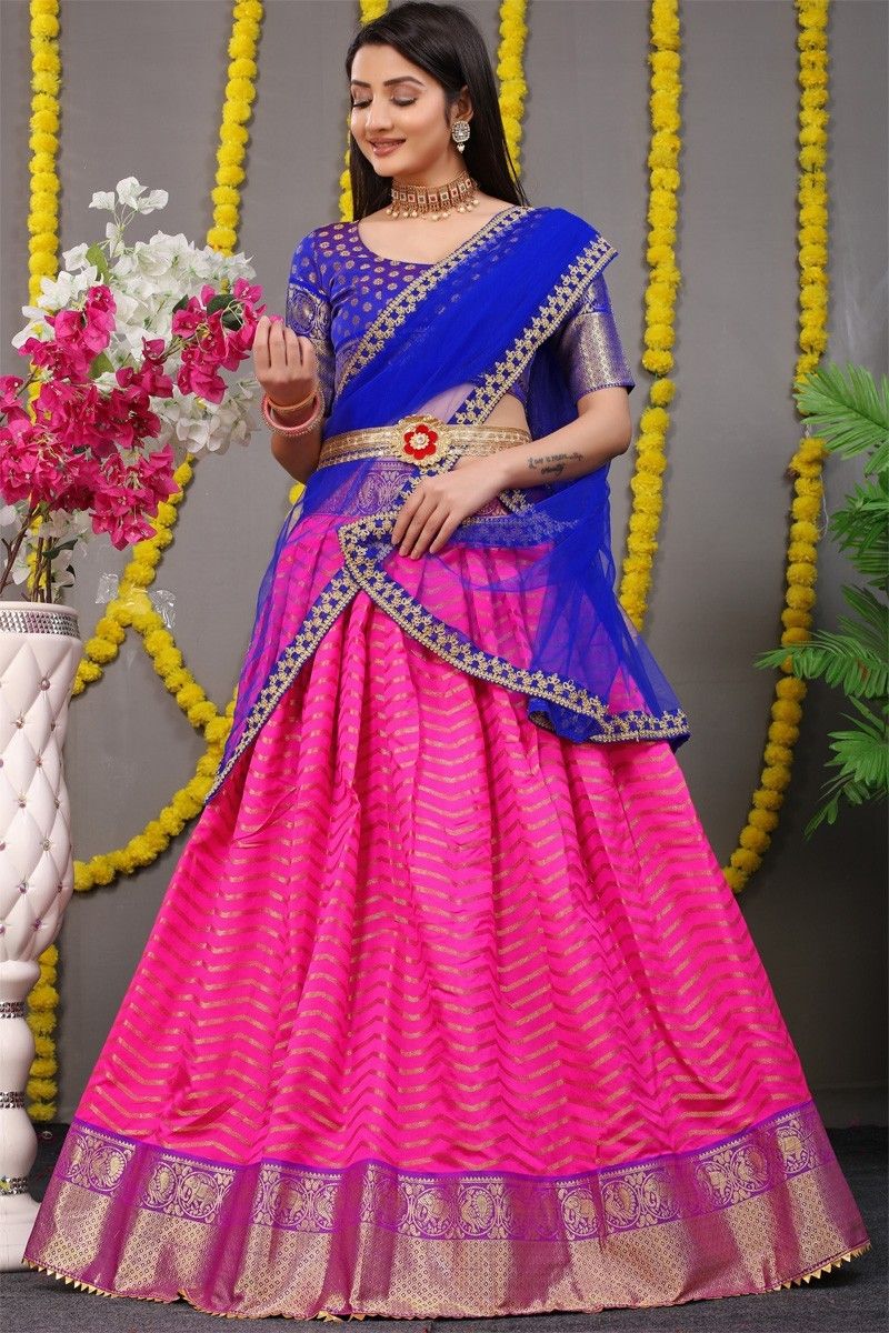 silk Machine Rani Pink Coloured Sequence Embroidery Work Party Wear Lehenga  Choli at Rs 2999 in Surat