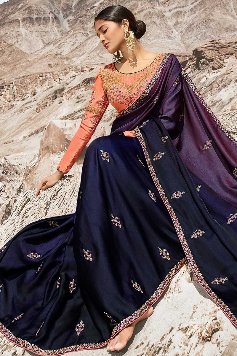Sky Blue Handloom Weave Kanjivaram Silk Wedding Saree Blouse Designs 2 –  TheDesignerSaree