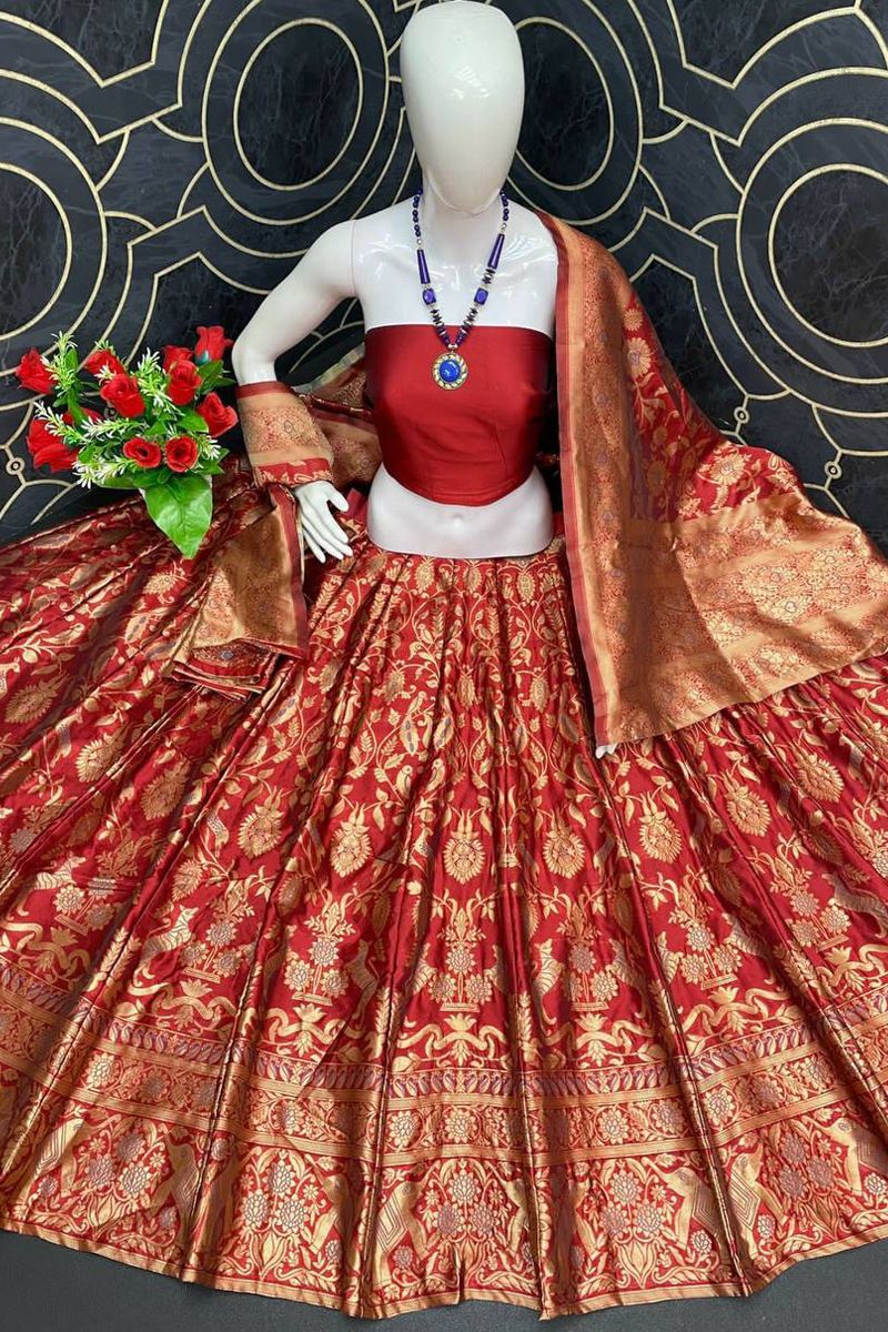 Buy Banarasi Silk Trendy Lehenga Choli Online