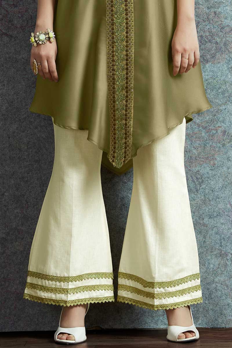 Buy Embroidered Palazzo Pants with Semi-Elasticated Waist Online at Best  Prices in India - JioMart.