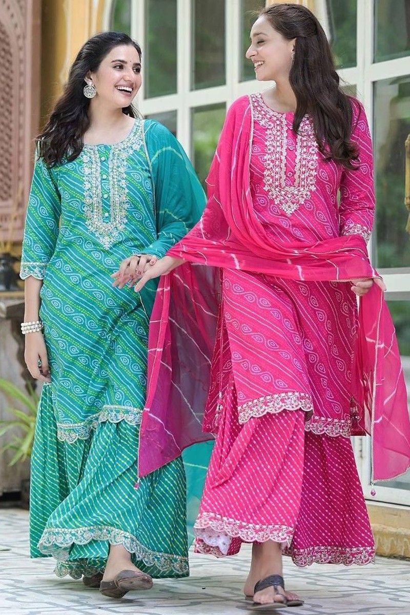 Readymade Green Pakistani Sharara Gharara Set, Charming Indian Dress for  Wedding and Traditional Wear, Designer Ethnic 3 Pcs Set Women USA - Etsy