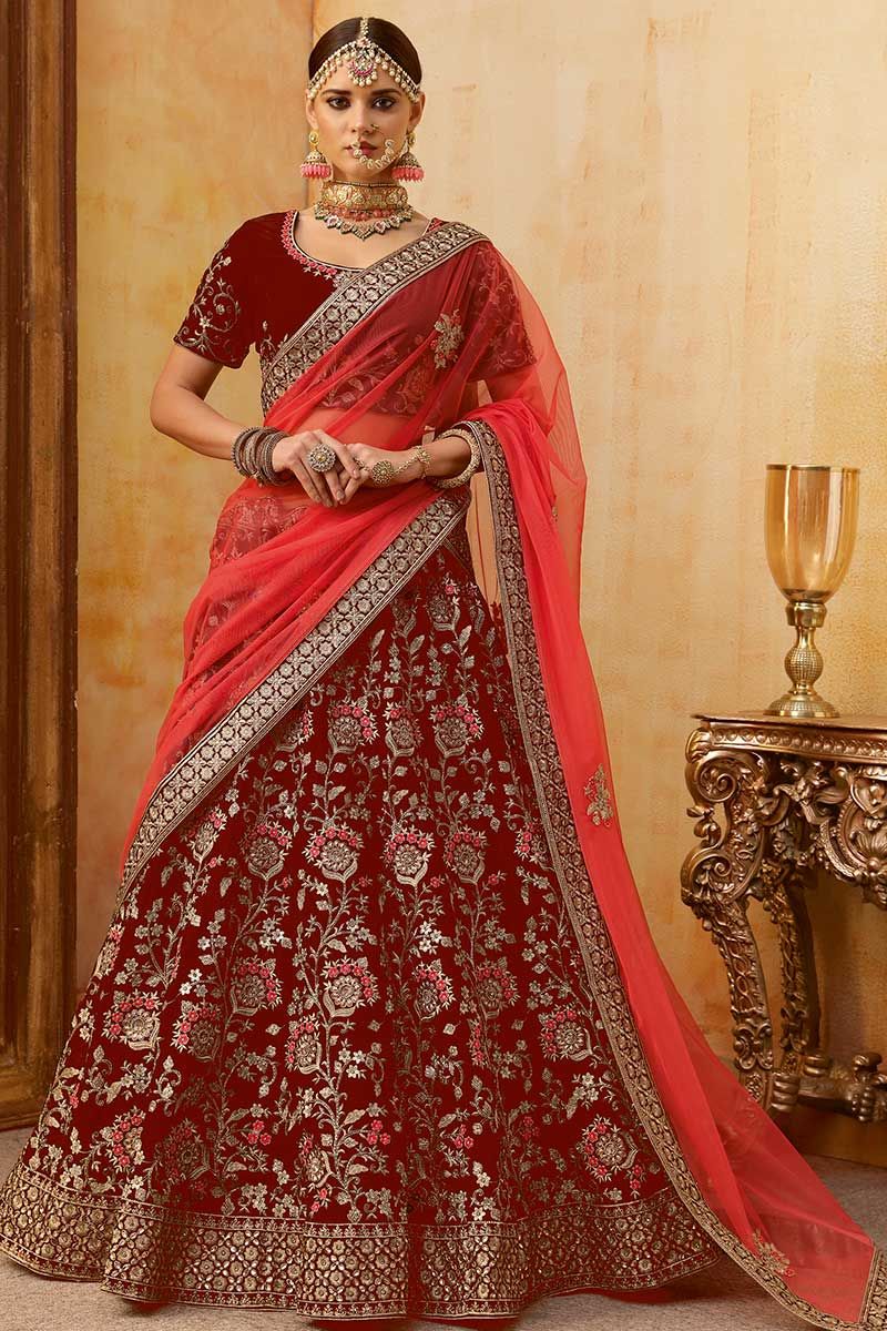 Blood Red Bridal Lehenga Images | Punjaban Designer Boutique