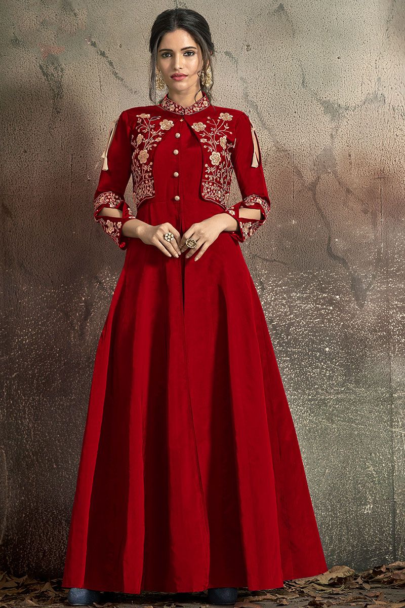 red color wedding frocks