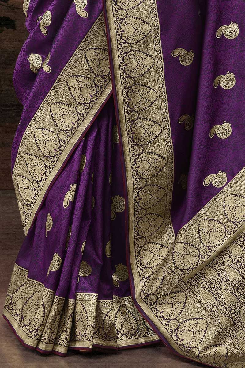 Purple Color Soft Net Sequence Work Designer Saree - Party Wear Sarees -  Sarees - Indian