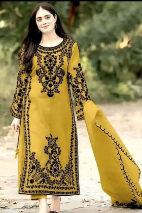 Haldi Special Faux Georgette Yellow Color New Top Bottom