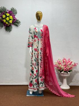 Multi Color Chine Sequence Work Fancy Pakistani Suits