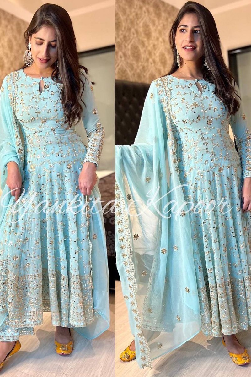 light blue indian dress