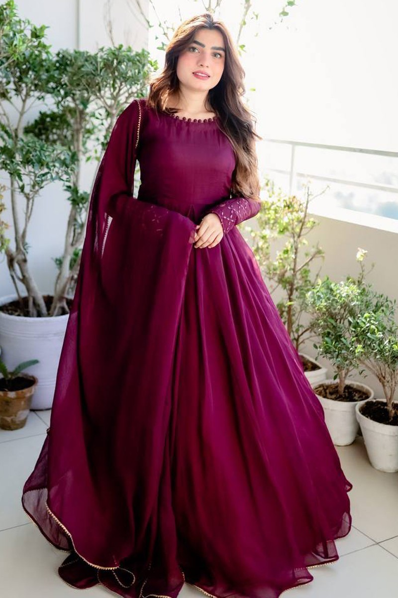 Buy ADMIRIA Traditional Ethnic Sequence Anarkali Full Length and Stitch  Embroidery Work Made with Pure Georgette Gown for Stylish Women at Amazon.in