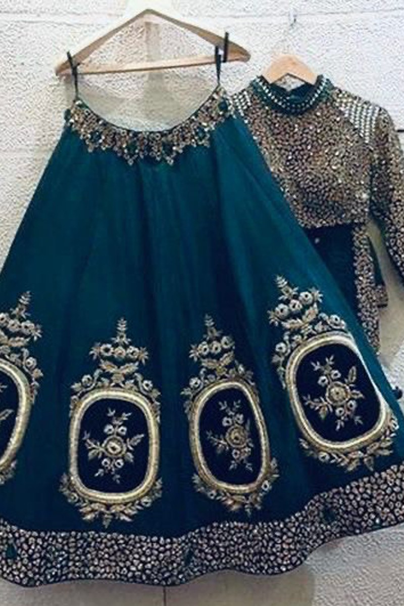 Embroidered Aari Work Patches Lehenga Choli - Etsy