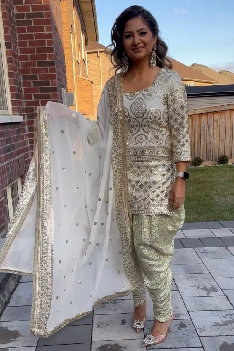 Buy Pakistani Style Muslim Women Wear Printed Suit Hijab Punjabi Dress 5648  d at Amazon.in